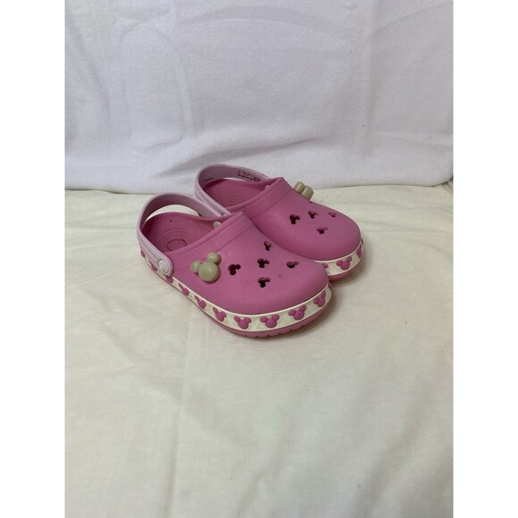 Crocs Crocband Disney Minnie Mouse Clogs size 12-13 Pink White Shoes